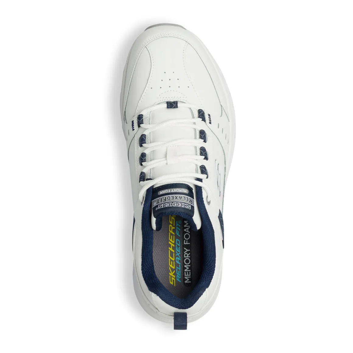 Scarpe da ginnastica Rétro bianche da uomo con soletta Memory Foam Skechers Oak Canyon