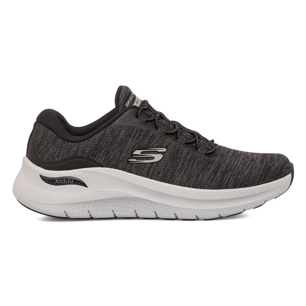 Scarpe da ginnastica slip-on nere con logo Skechers Arch Fit