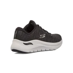 Scarpe da ginnastica slip-on nere con logo Skechers Arch Fit