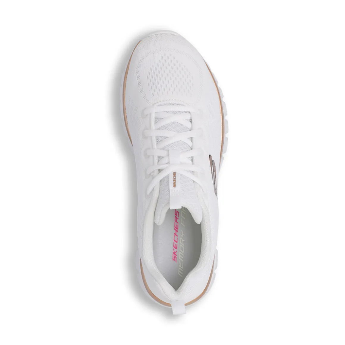 Scarpe da running bianche da Donna con logo dorato e Memory Foam Skechers