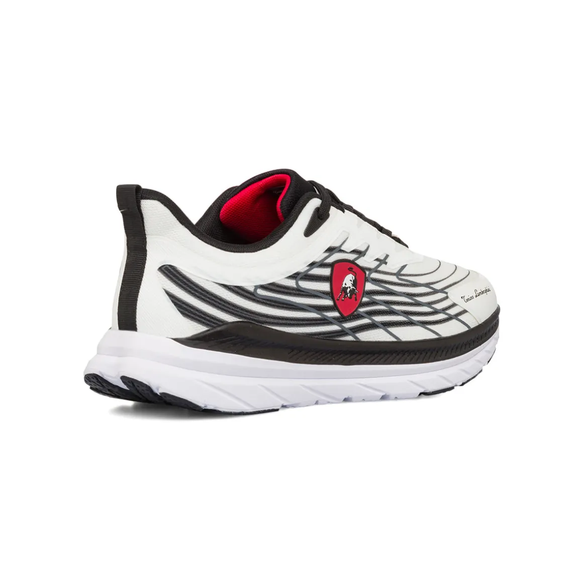 Scarpe da running bianche da Uomo con dettagli neri e logo Tonino Lamborghini