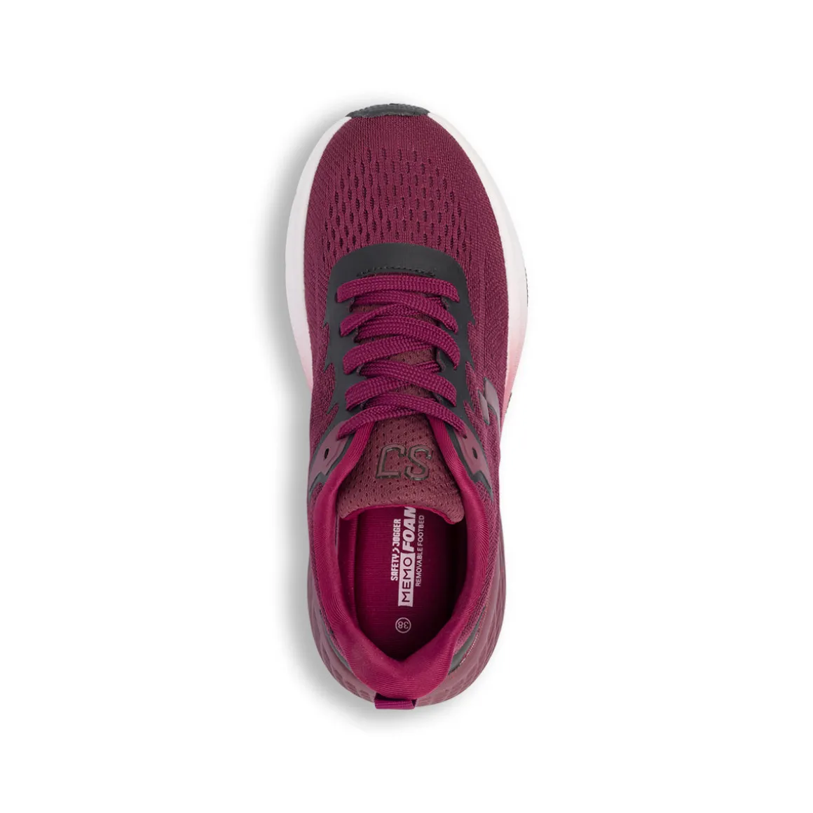 Scarpe da running da donna bordeaux in tessuto tecnico SJ