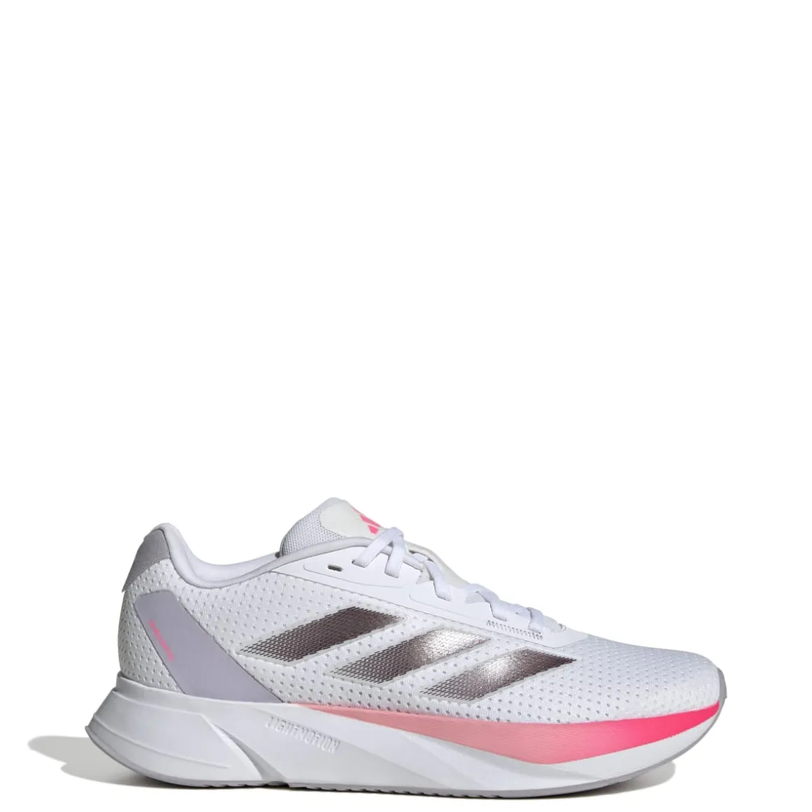 Scarpe da running donna bianche con dettagli rosa e argento adidas Duramo SL