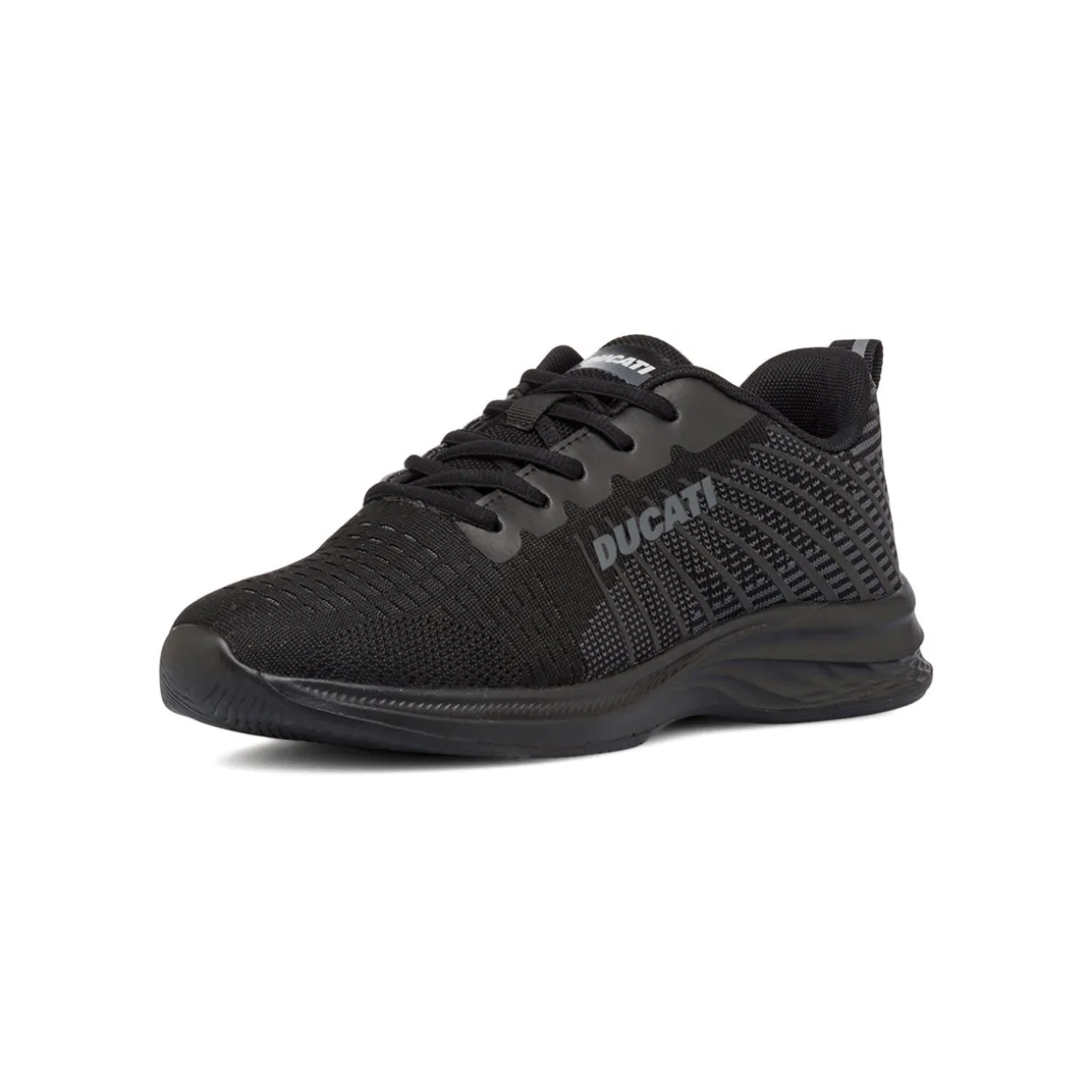 Scarpe da running nere da Uomo in tessuto traspirante con logo Ducati