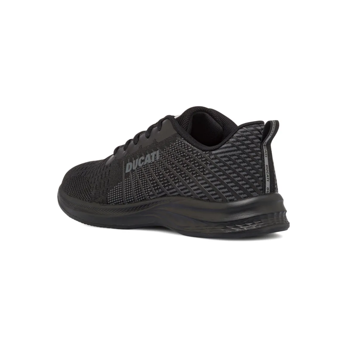 Scarpe da running nere da Uomo in tessuto traspirante con logo Ducati