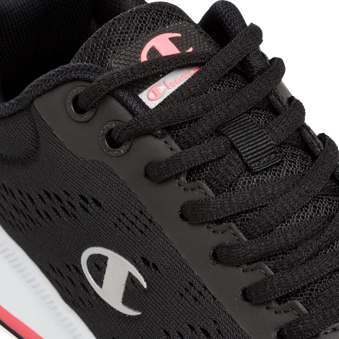 Scarpe da running nere da Donna con inserto rosa e logo Champion Jaunt Low