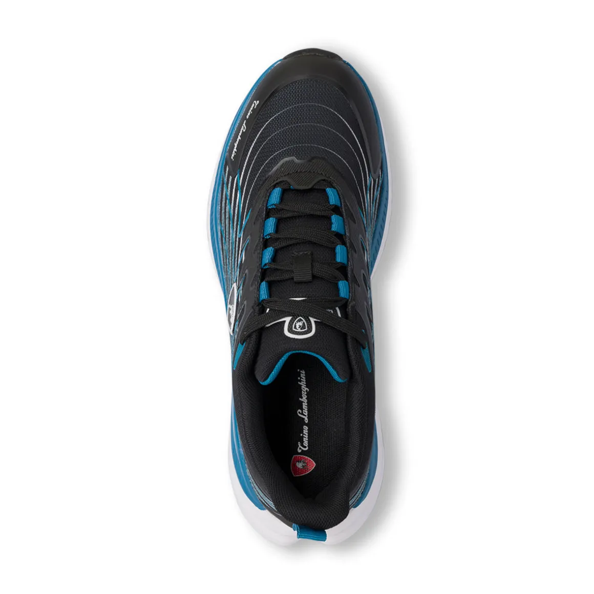Scarpe da running nere da Uomo con sfumature azzurre Tonino Lamborghini