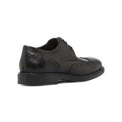 Scarpe da Uomo Derby Brogue in Pelle Nera con Lacci Primopiano