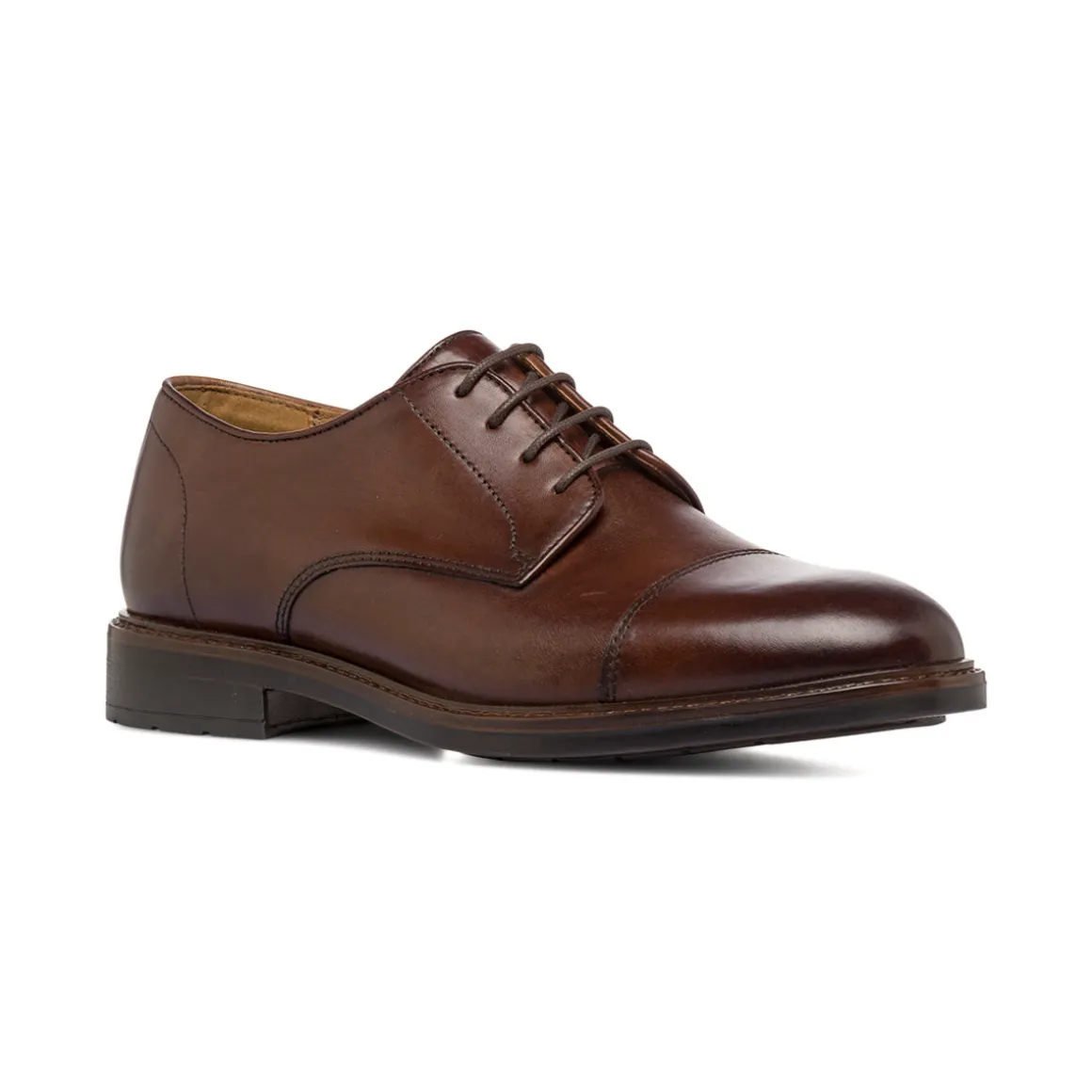 Scarpe da Uomo Derby in Pelle Marrone Primopiano