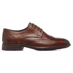 Scarpe Derby Marroni da Uomo con lavorazione Brogue Primopiano