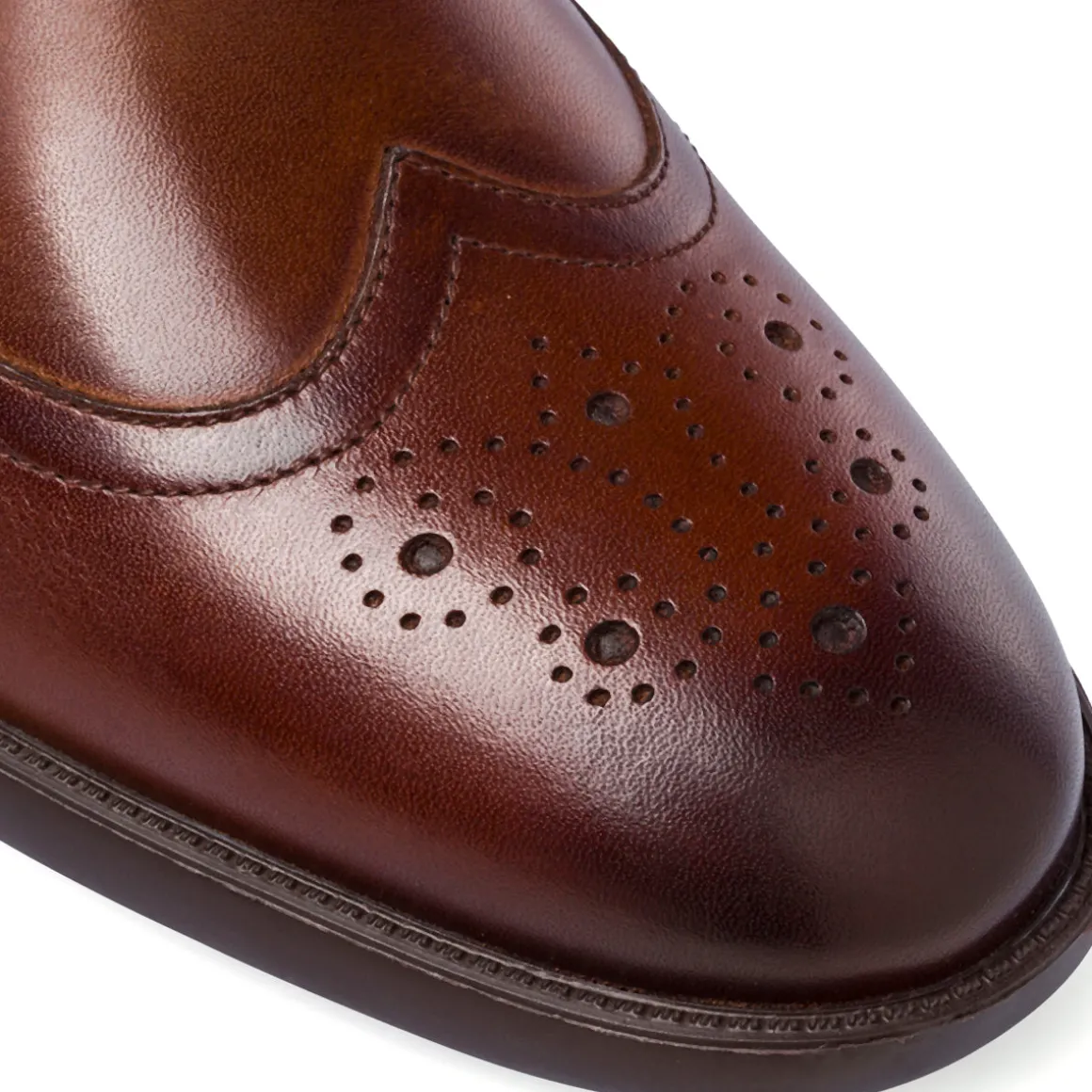 Scarpe Derby Marroni da Uomo con lavorazione Brogue Primopiano
