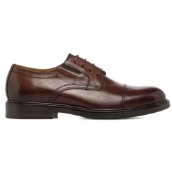 Scarpe Eleganti da Uomo in Pelle Marrone con Allacciatura Derby Primopiano