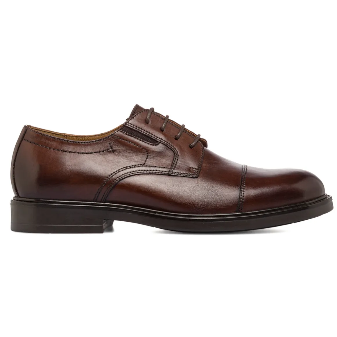 Scarpe Eleganti da Uomo in Pelle Marrone con Allacciatura Derby Primopiano
