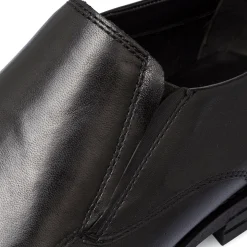Scarpe eleganti da uomo nere in pelle senza allacciatura La Cuoieria