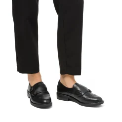 Scarpe nere monk-strap nere da donna con doppia fibbia Swish Jeans