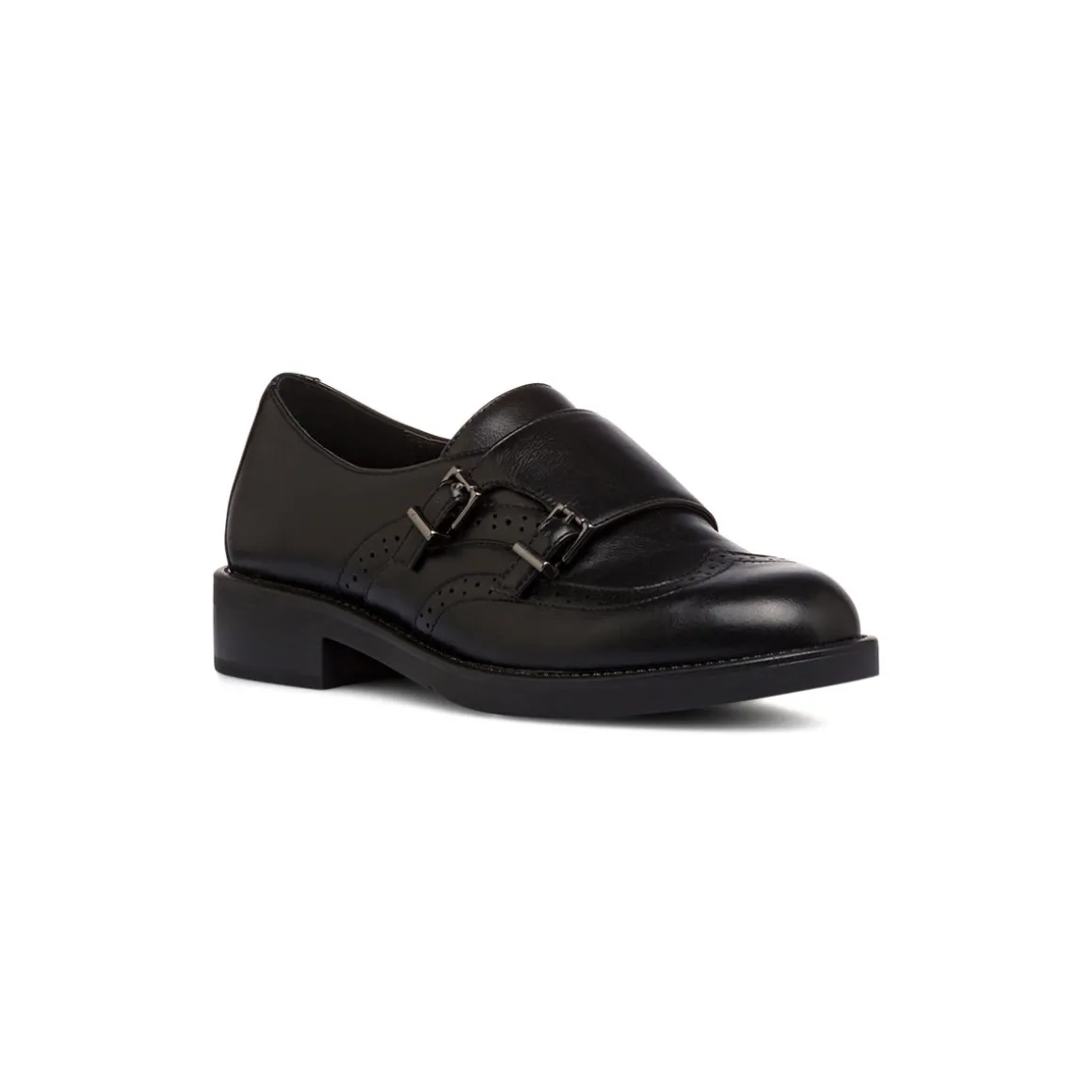 Scarpe nere monk-strap nere da donna con doppia fibbia Swish Jeans