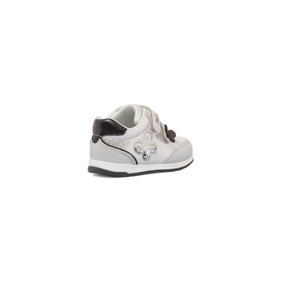 Scarpe primi passi da bimba argento con farfalle e glitter Chicco