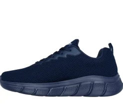 Scarpe sportive blu da uomo in tessuto mesh Skechers Bobs Sport B Flex - Chill Edge