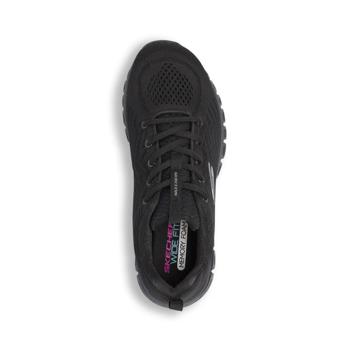 Scarpe sportive nere da Donna Skechers Wide Fit