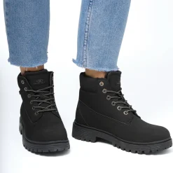 Scarponcini neri da donna Swish Jeans con collare imbottito