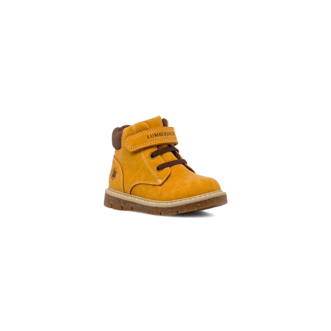 Scarponcini ocra con strappo e lacci elastici Bambino Lumberjack