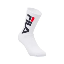 Set 2 paia di Calzini bianchi lunghi con logo Fila