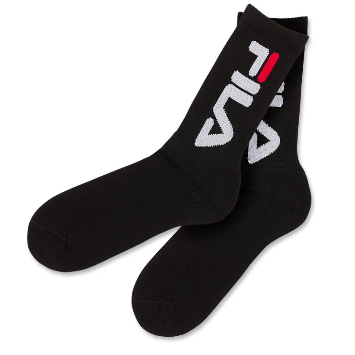 Set 2 paia di Calzini neri lunghi con logo Fila