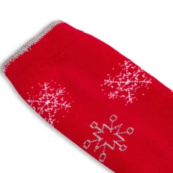 Set da 2 paia di calzini antiscivolo natalizi blu e rossi da donna con ricamo Fiocchi di Neve