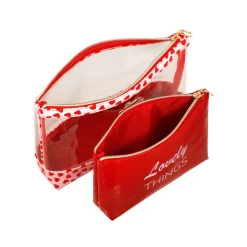 Set due Trousse da Donna rosa con cuori Camomilla Milano