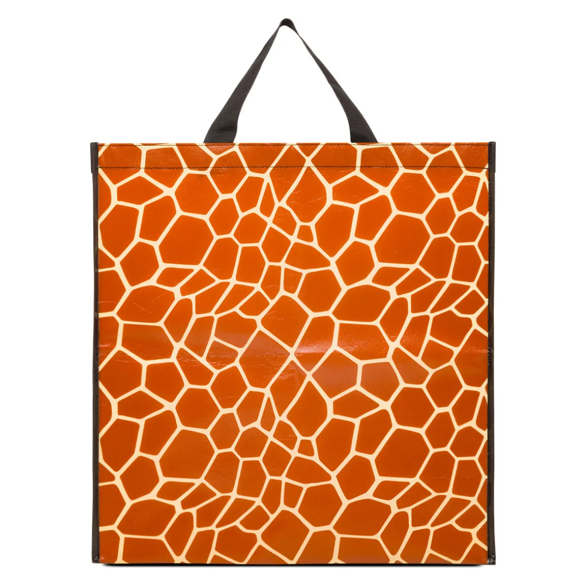 Shopper grande animalier nera con fantasia giraffa