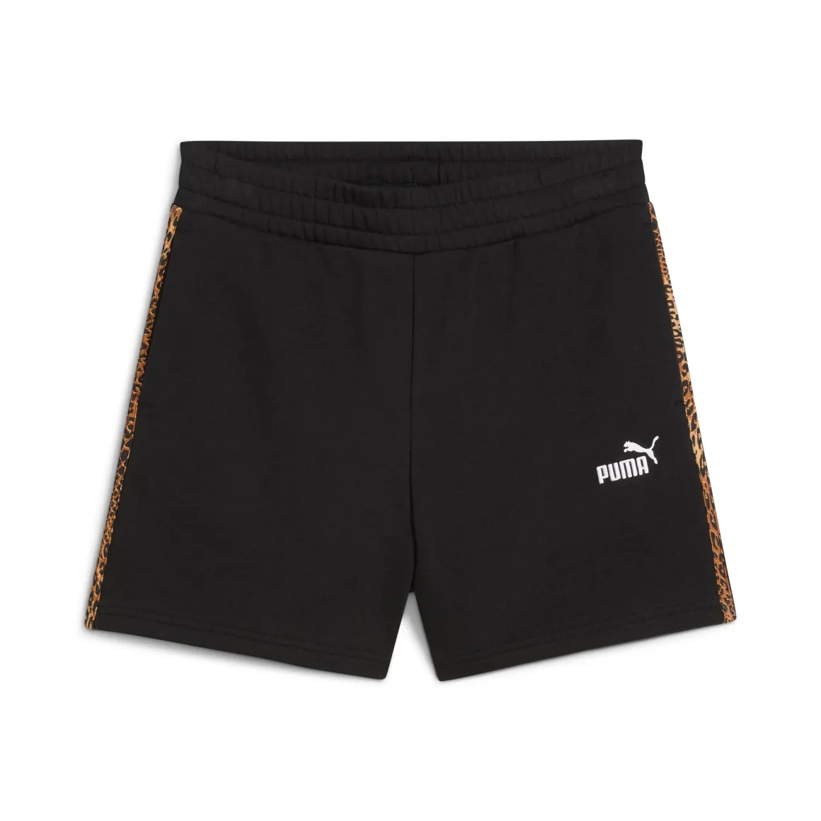 Shorts neri da Donna con banda leopardata ESS GRAPHIC ANIMAL Puma