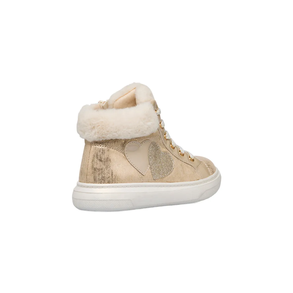Sneakers alta oro metal da bambina Le Scarpe di Alice
