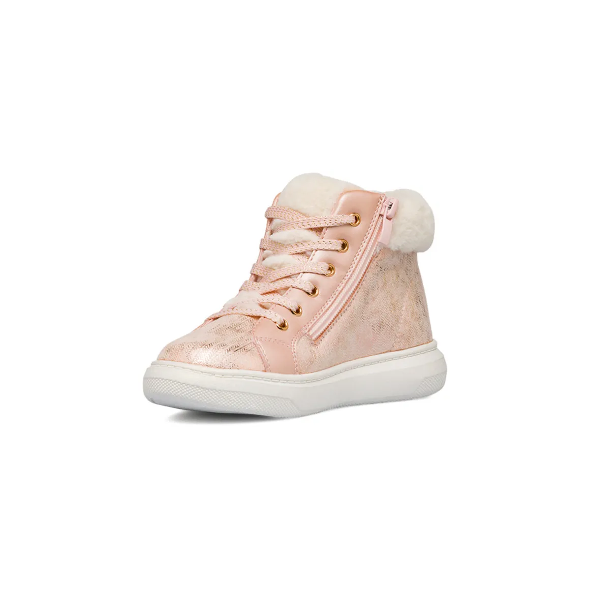 Sneakers alta rosa metal da bambina Le Scarpe di Alice