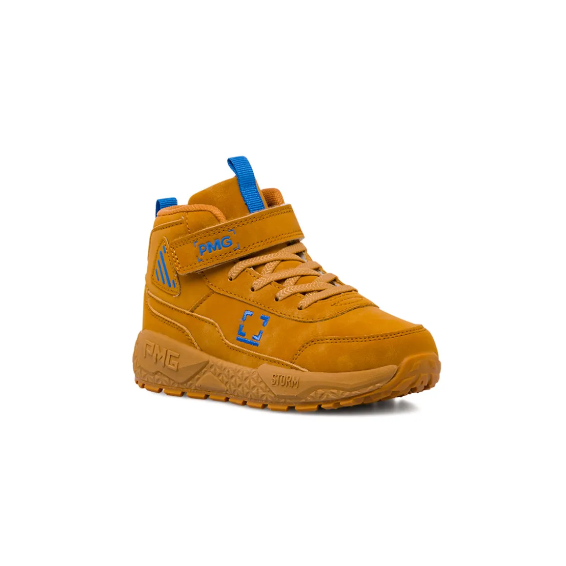 Sneakers alte bambino ocra con dettagli blu Primigi