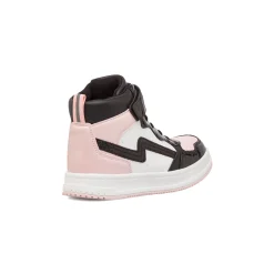 Sneakers alte bianche con dettagli rosa e nero da bambina Le Scarpe di Alice