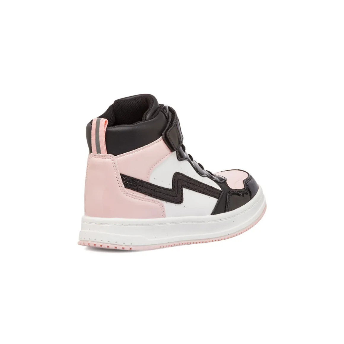 Sneakers alte bianche con dettagli rosa e nero da bambina Le Scarpe di Alice