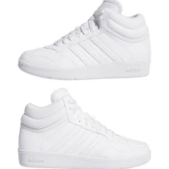 Sneakers alte bianche da ragazzo e ragazza adidas Hoops 4.0