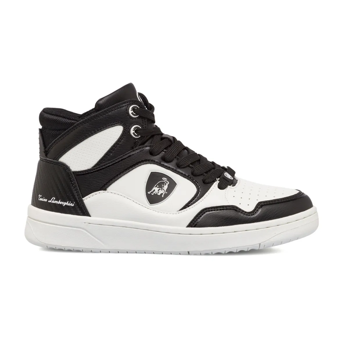 Sneakers alte bianche da ragazzo con logo laterale Tonino Lamborghini BullBlaze Elite