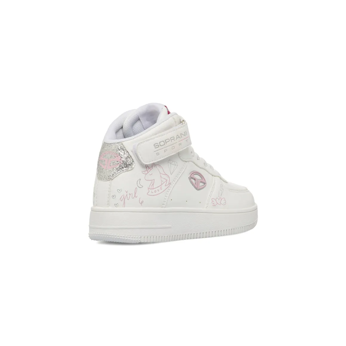 Sneakers alte bianche da Bambina con dettagli glitter Soprani Sport
