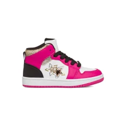 Sneakers alte bianche da ragazza con dettagli fuxia Le Scarpe di Alice