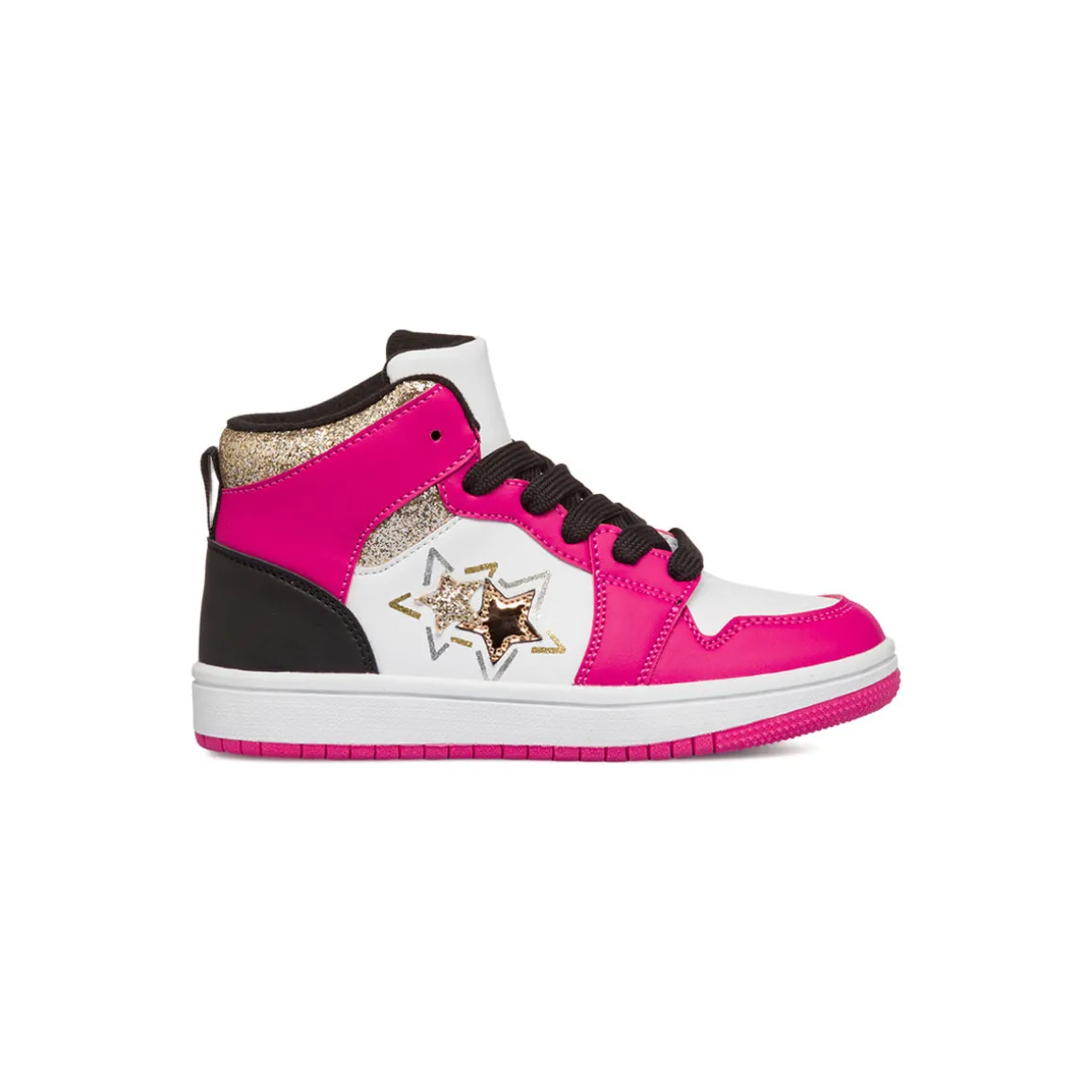 Sneakers alte bianche da ragazza con dettagli fuxia Le Scarpe di Alice
