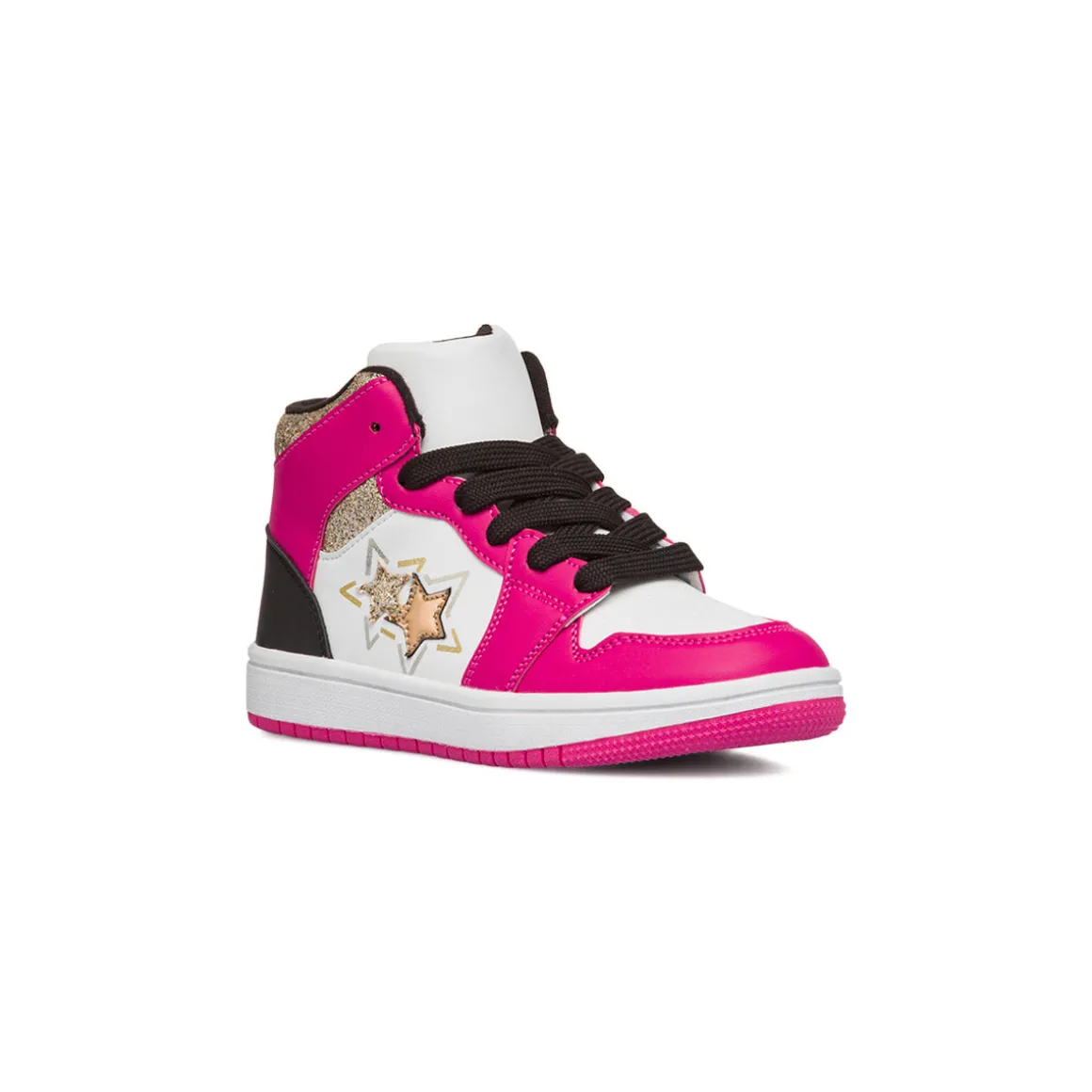 Sneakers alte bianche da ragazza con dettagli fuxia Le Scarpe di Alice