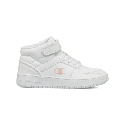 Sneakers alte bianche da Ragazza con logo rosa Champion Mid 2.0