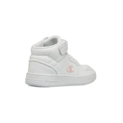 Sneakers alte bianche da Ragazza con logo rosa Champion Mid 2.0