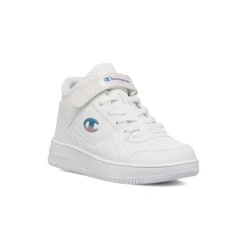 Sneakers alte bianche da bambina con logo laterale Champion Rebound Mid G Ps