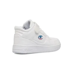 Sneakers alte bianche da bambina con logo laterale Champion Rebound Mid G Ps