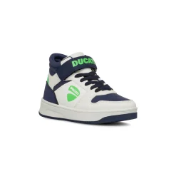 Sneakers alte bianche e blu da Ragazzo con logo Ducati