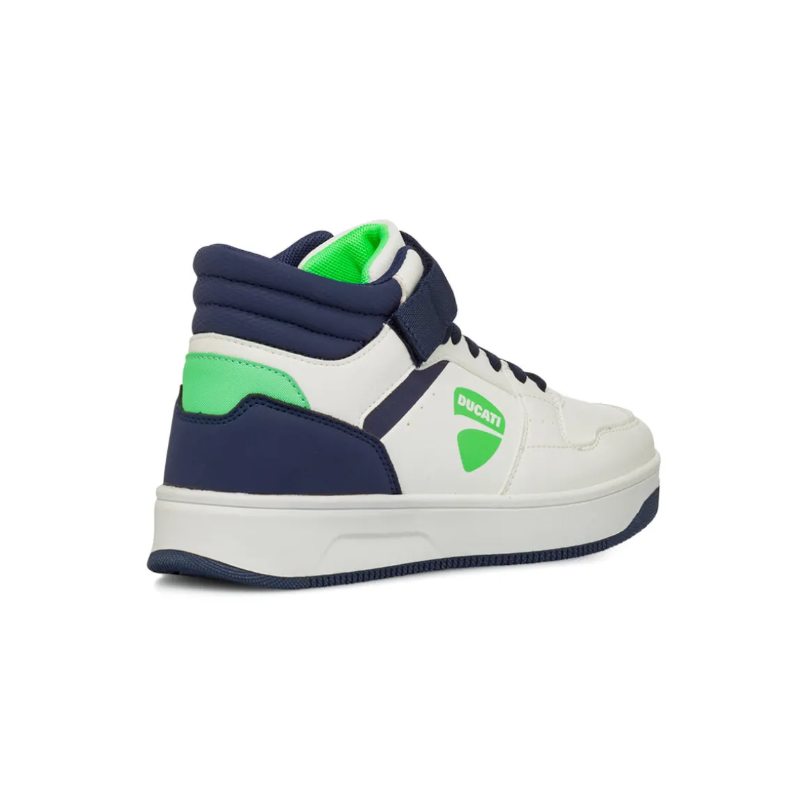 Sneakers alte bianche e blu da Ragazzo con strappo Ducati