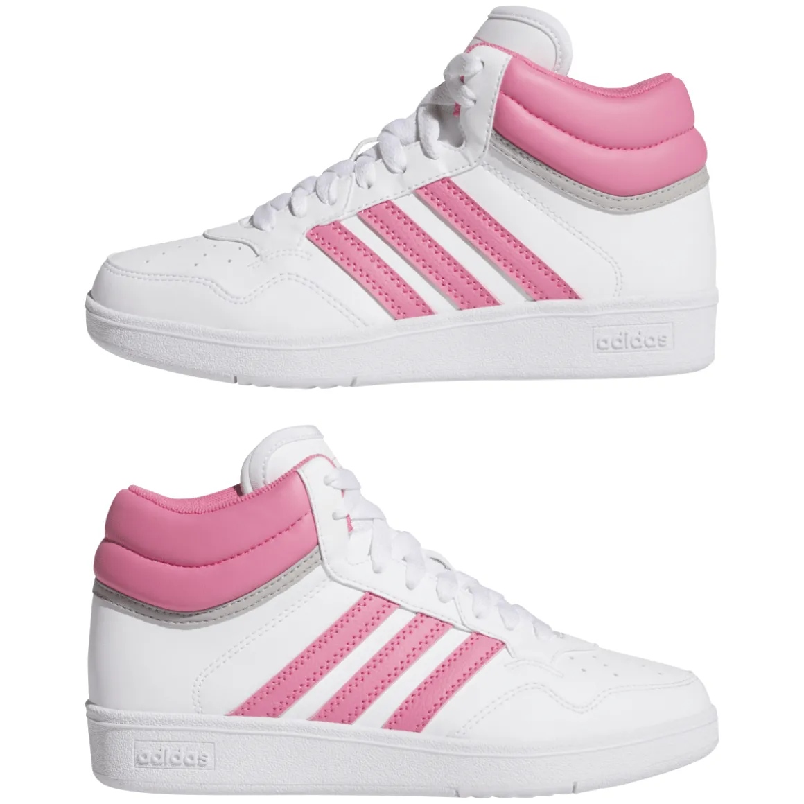 Sneakers alte bianche e rosa da Ragazza HOOPS 4.0 MID adidas