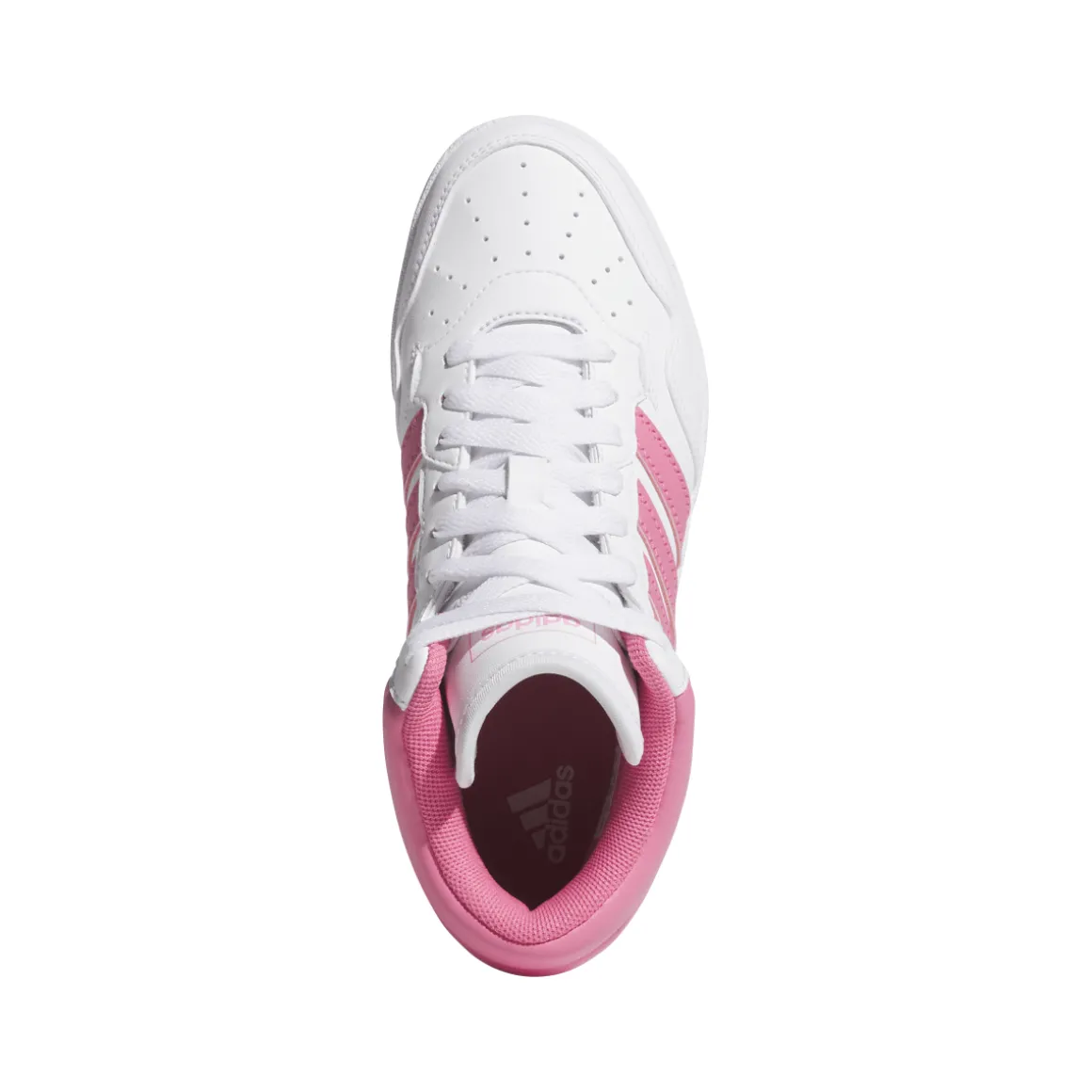 Sneakers alte bianche e rosa da Ragazza HOOPS 4.0 MID adidas